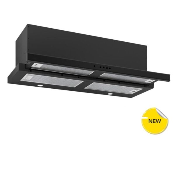 Proff hotte télescopique encastrable 90cm noir 7062b – Image 2